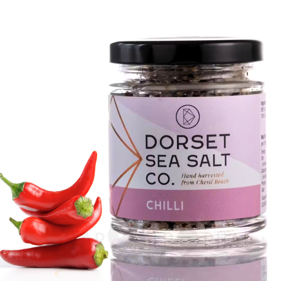 Chilli infused Dorset Sea Salt Hand-Harvested Mineral Rich 100g Made in UK