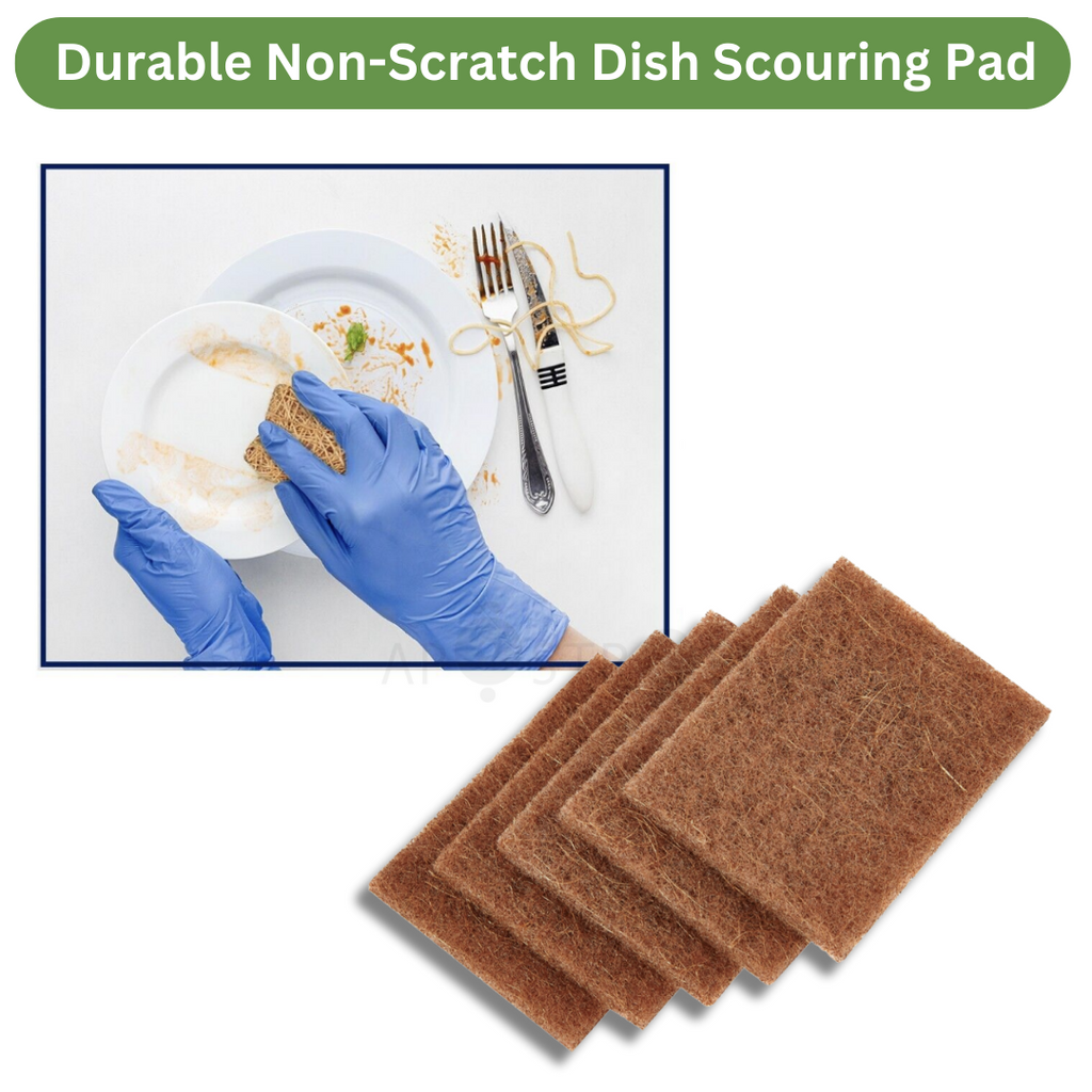 Biodegradable Coconut Kitchen Dish Scourers Pack of 5 Scrubber Pads Plastic Free