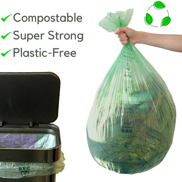 30 Litre x 25 Compostable Food Waste Caddy Bin Liner Bags 30L Made in