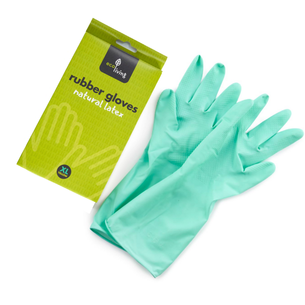 Reusable & Compostable Natural Latex Rubber Gloves Vegan Plastic-Free