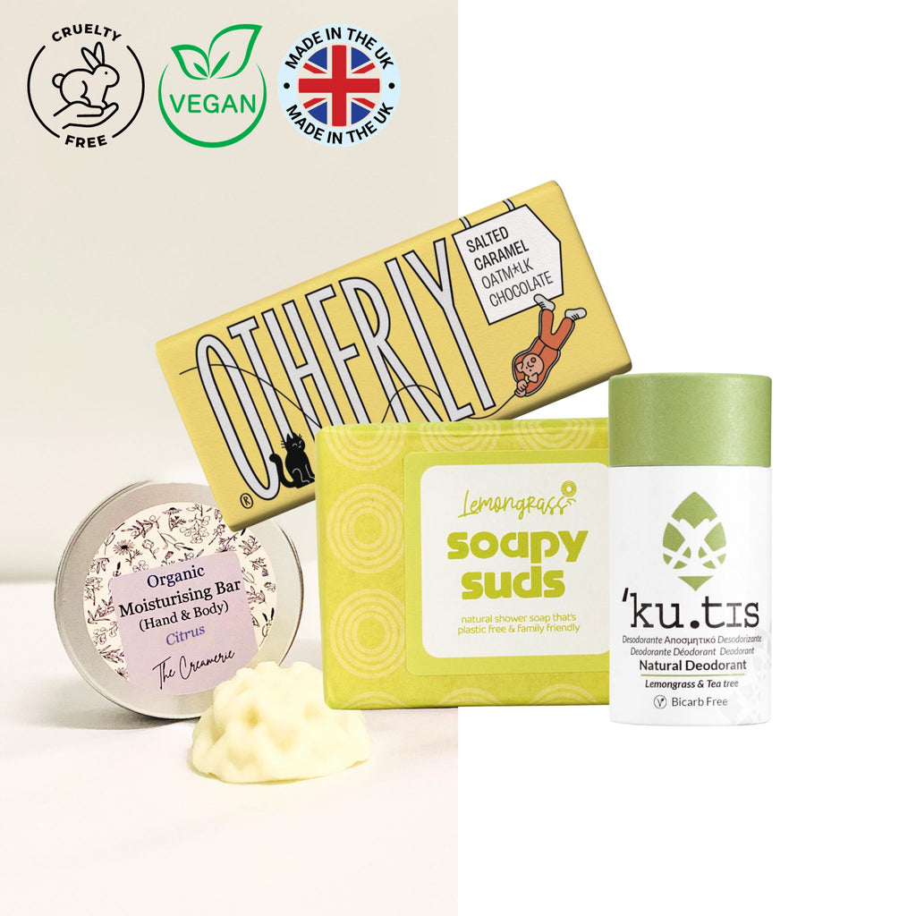 Gift Set Natural Deodorant Organic Lotion & Soap Bar Citrusy Made in UK (V)