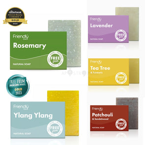 Friendly Soap Bar 95g Palm Oil Free Natural Vegan UK Made - Various Scents