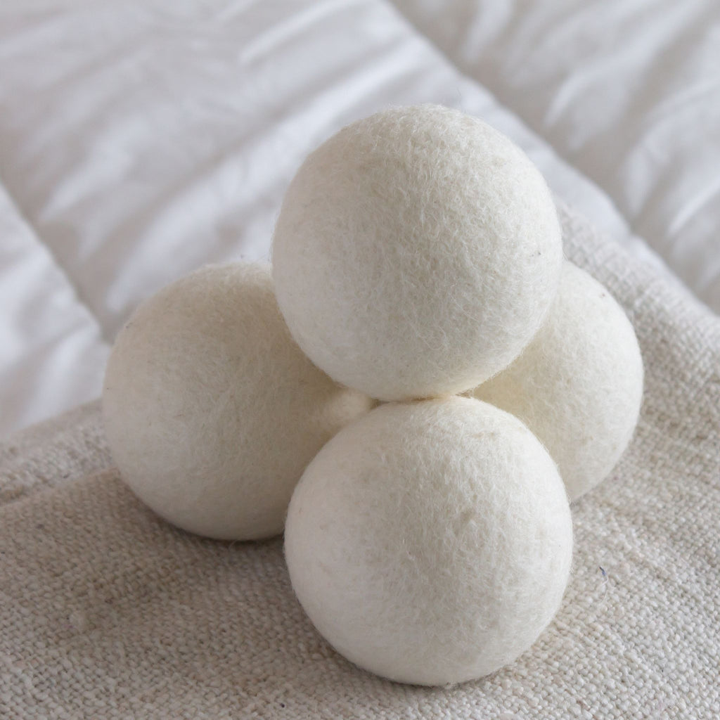 Laundry Dryer Balls Made Of Upcycled Organic Cotton Waste Vegan Plastic Free Pack of 4