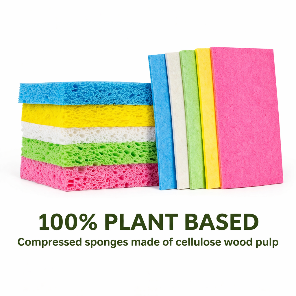 Eco-Friendly Pop-Up Sponges – 5 Pack | Compostable, Plant-Based Cleani ...
