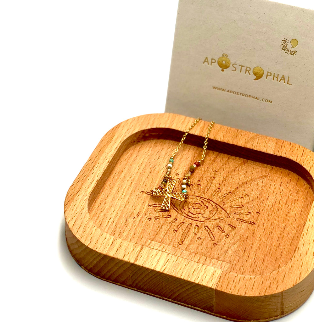 Crystals Dish Gemstone Holder Jewellery Tray Oval - Sustainable Beech Wood Handmade