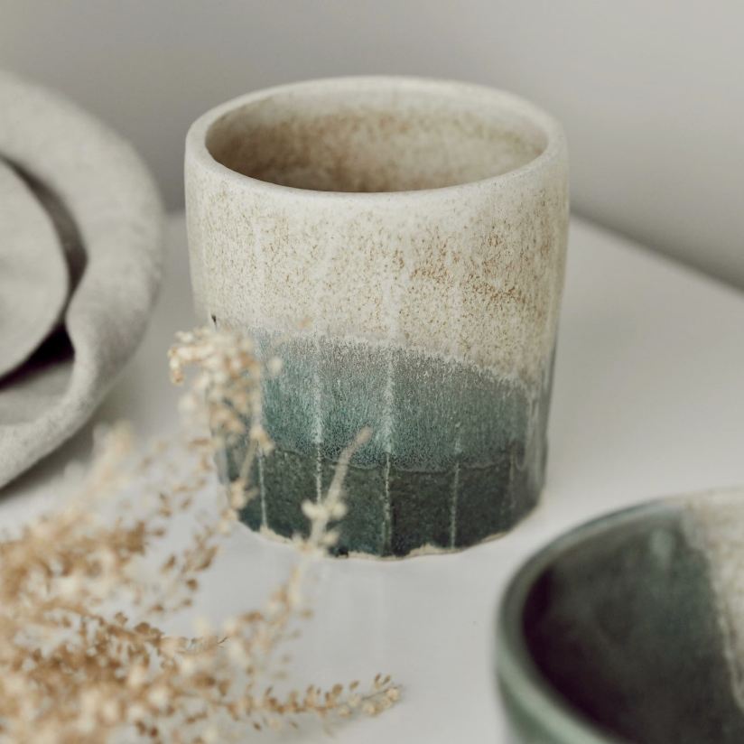 Gift Set Mushrooms Coffee x12 Pack & Ceramic Cup Mug Handmade UK