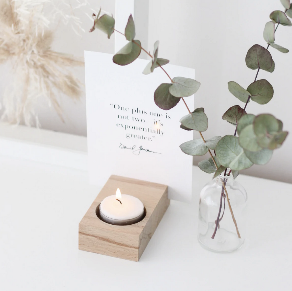 Christmas Gift Set Tea Light Vase Card Photo Holder Eco Friendly Dried Flowers Handmade
