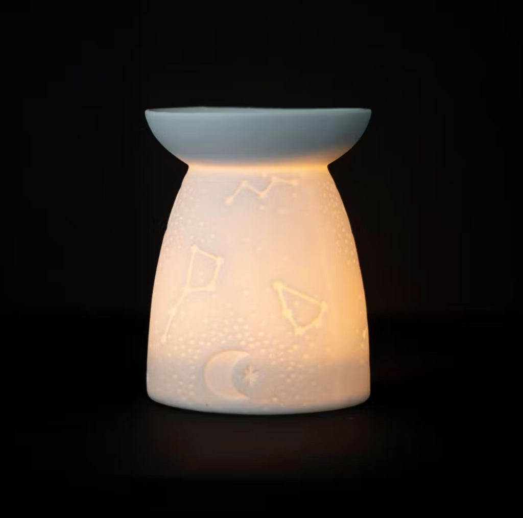 Oil Burner Wax Melts FREE Tea Light White Ceramic Holder Constellation Gift Box