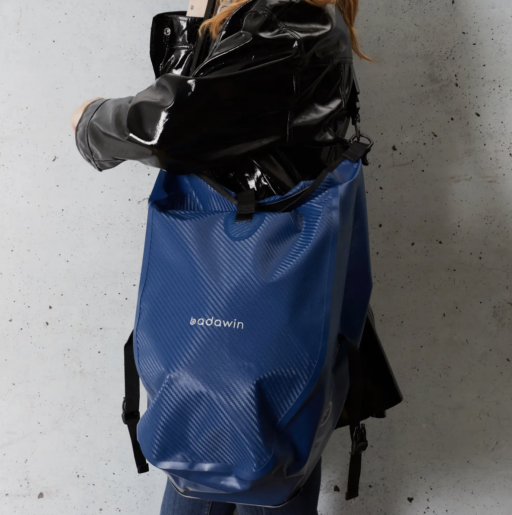 Waterproof Stylish Bike Pannier Rack Crossbody Bag Blue 25L Removable Strap