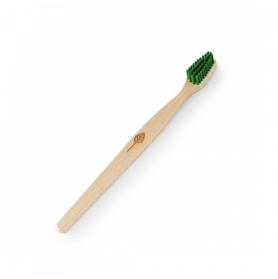 Toothbrush Adult 100% Plant-Based Bristles Beech Wood FSC 100% Plastic Free