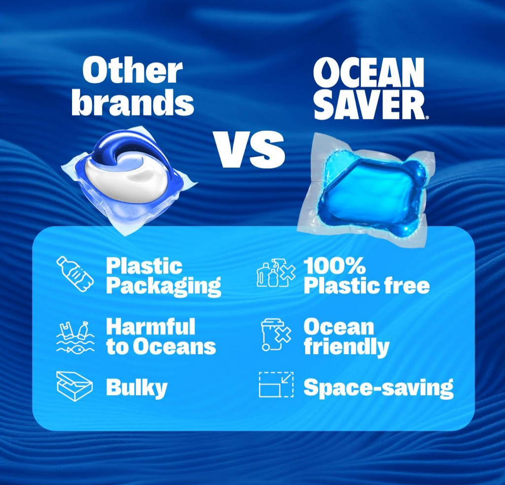 NON BIO Laundry Detergent Capsules 30 Washes EcoCaps Plastic Free OceanSaver