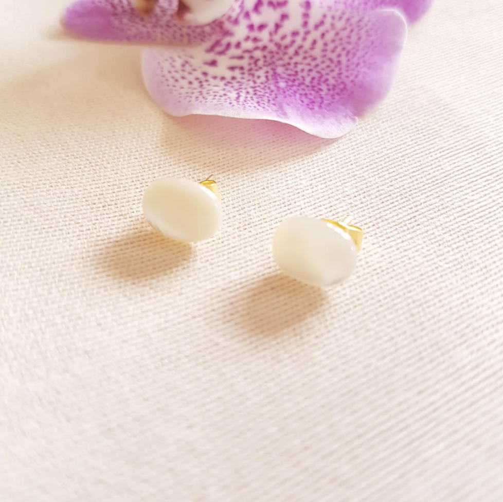 Mother of Pearl Seashell Earrings 24k Gold plated 3 Styles Handmade Jewellery