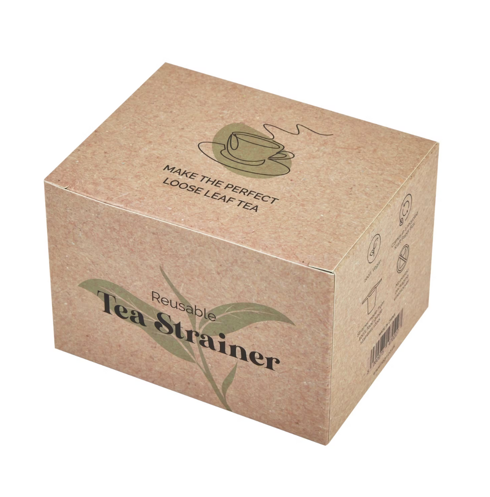 Reusable Tea Strainer Herbals Infuser with Lid & Handles Stainless Steel Plastic Free