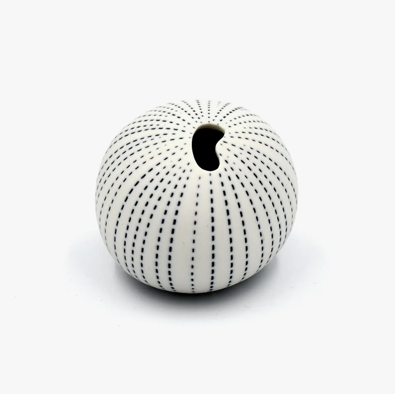 Porcelain Bud Vase Mini Pebble Shape Handmade Ceramic Minimalist Dotted