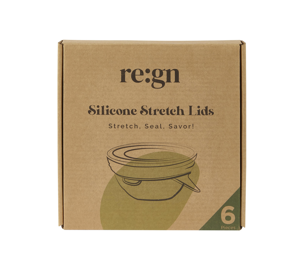 Reusable Silicone Lids Plastic Free Eco-Friendly Food Storage Set Of 6 Kraft Box