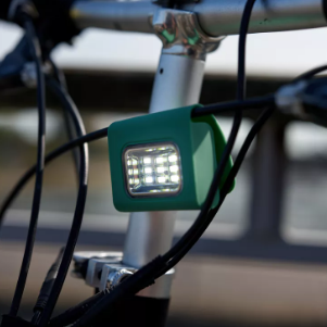 USB Rechargeable LED Sport Safety Light Bike Bag Clothing Magnetic Rainproof Green