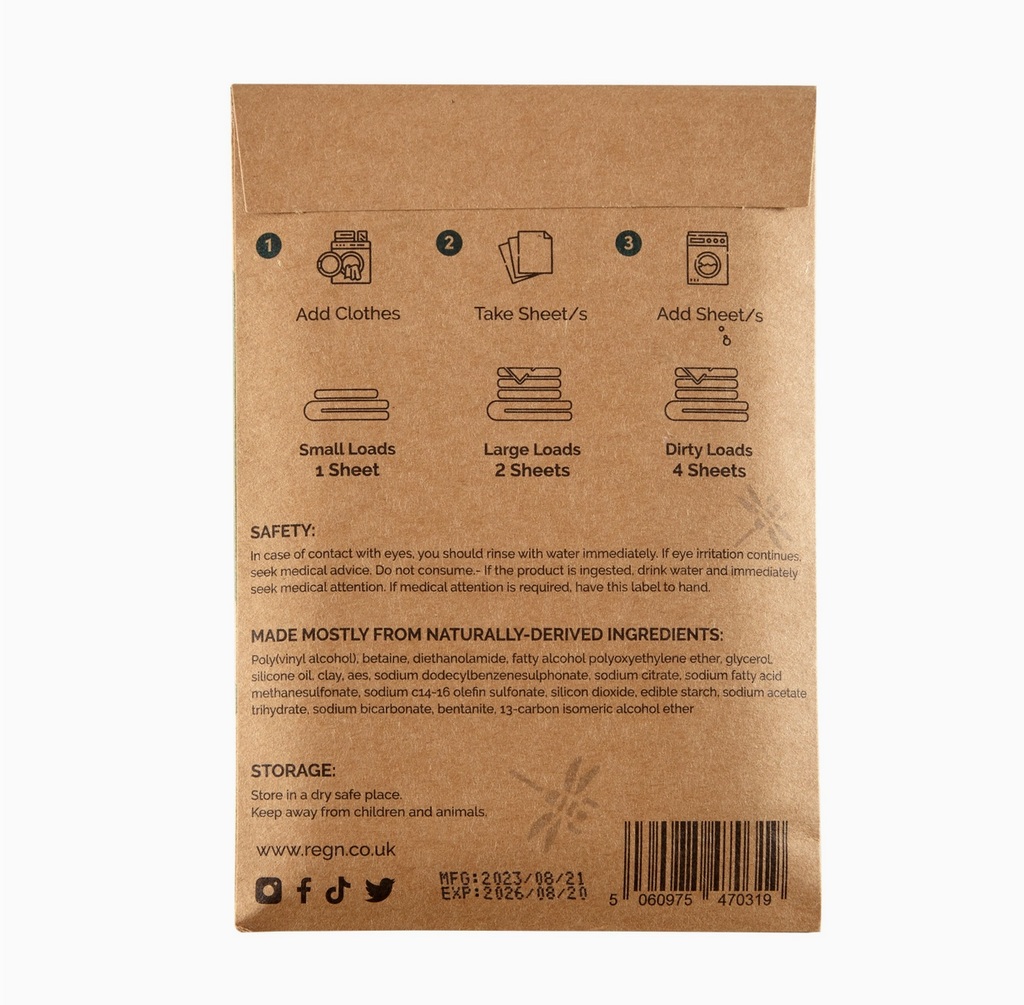 Laundry Detergent Sheets x 32 Pack Eco Friendly Naturally Scented or Unscented Letterbox