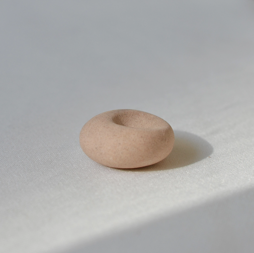 Mini Ceramic Pebble Incense Holder Beige or Grey