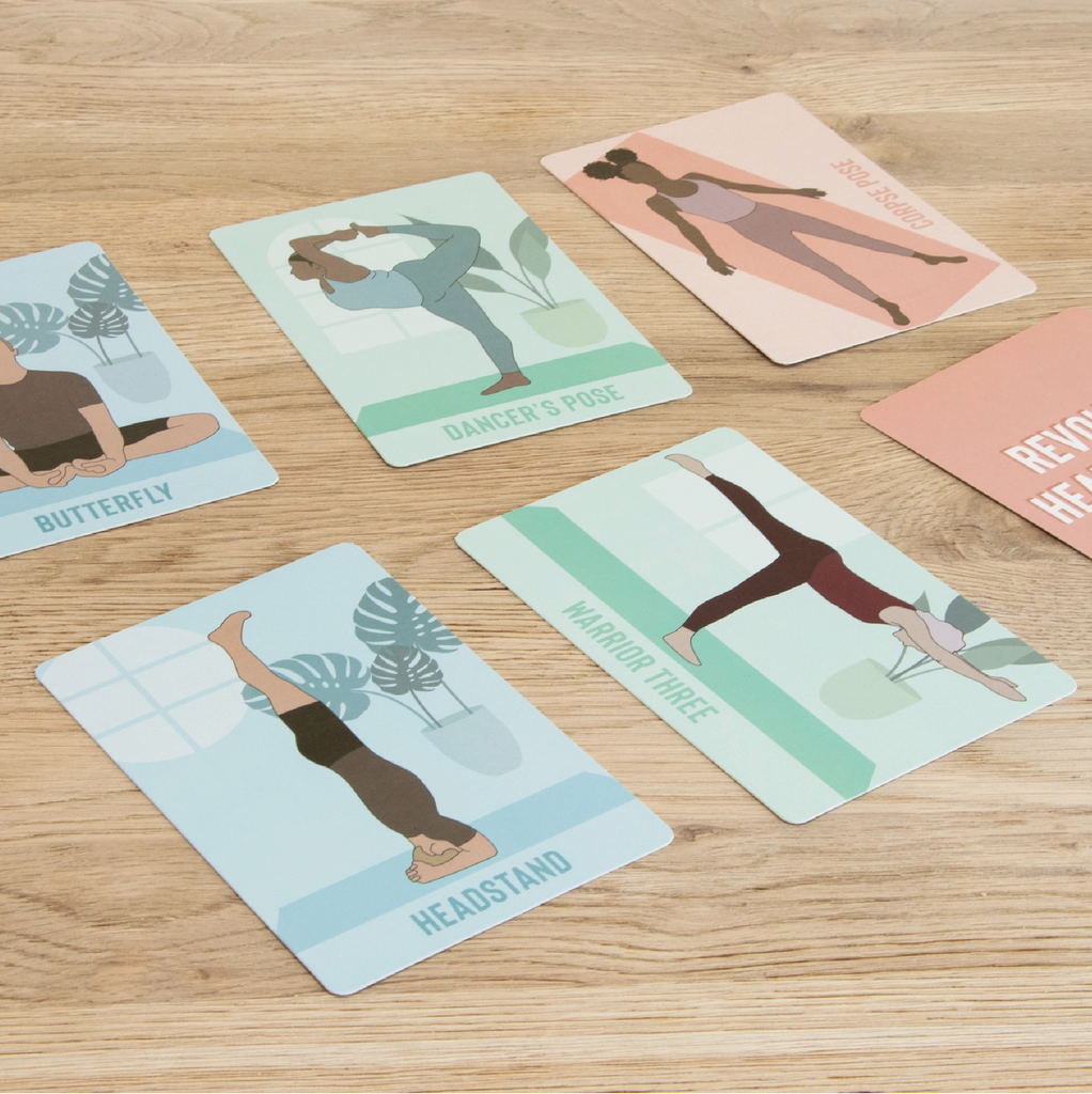 Yoga Pose Cards - 70 Exercise Cards for Yoga, Fitness & Full Body Training