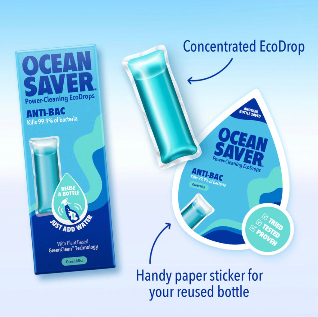 OceanSaver EcoDrop Home Cleaning Bundle 5 Pack Plant Based Cruelty & Plastic-Free
