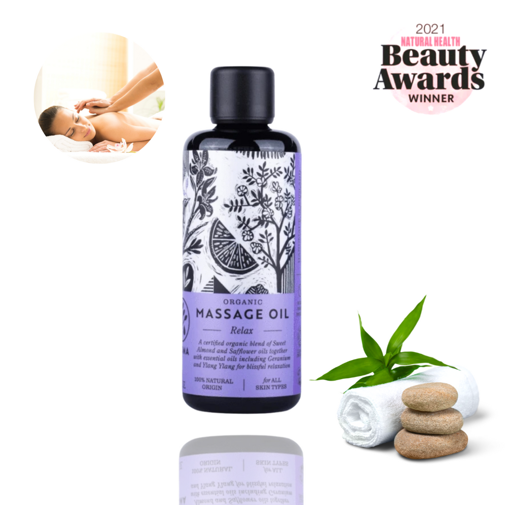 Awarded Luxurious SPA Massage Body Oil Organic Handmade in the UK by HAOMA Relax
