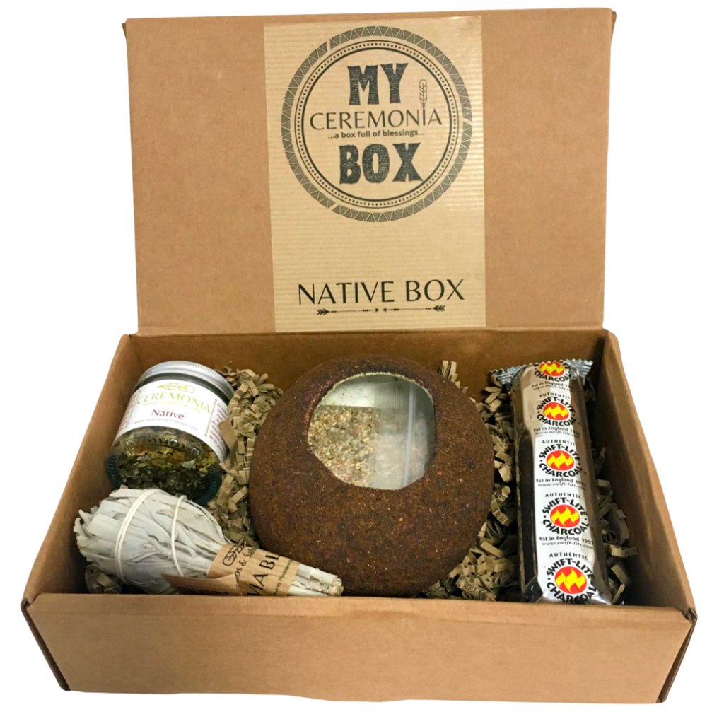 Gift Set Incense Holder Handmade Raw Ceramic Resins & Sage Native Rituals