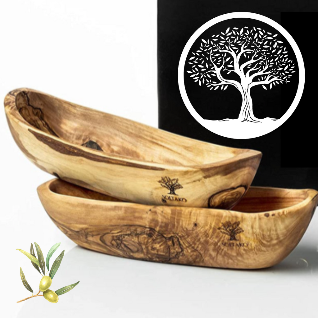 Bread Basket Fruit Dish Bowl Olive Wood Rustic Handmade Premium Quality Single