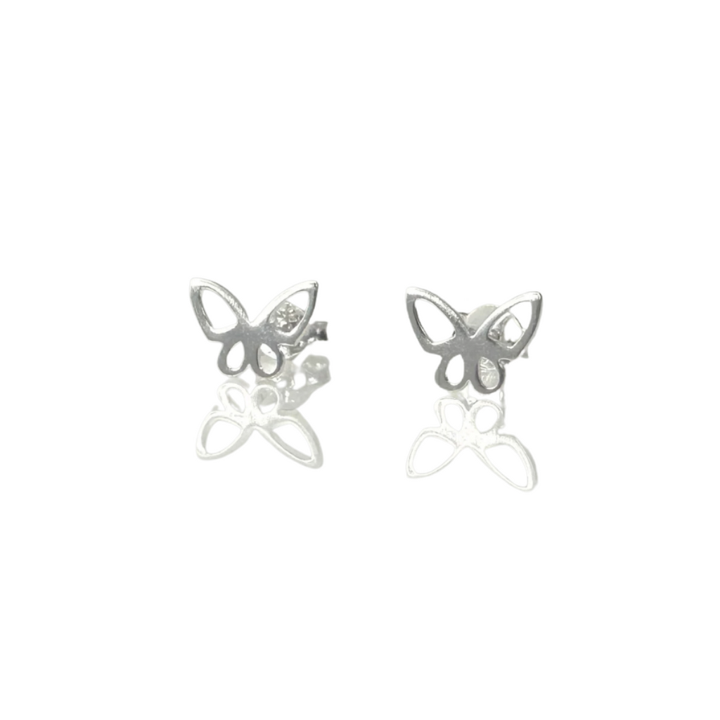Butterfly Mini Studs 925 Sterling Silver High Polish Stack Earrings Handmade