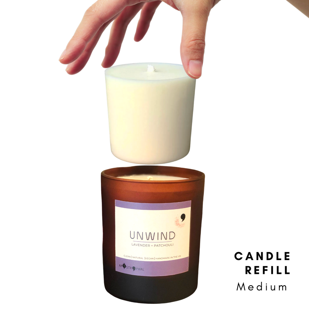 Candle Refill Natural Wax Essential Oils Zero Waste Handmade in UK Midi 150g