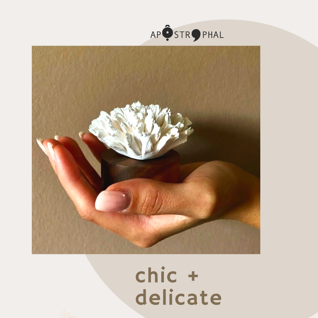 Oil Diffuser Ceramic Handmade Aromatherapy Home Decor White Rose