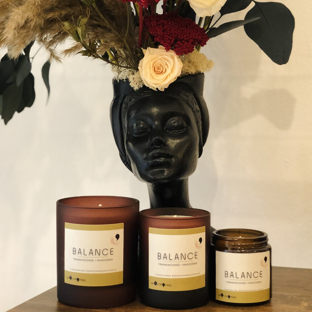 Frankincense, Cedarwood & Spices Comforting Candle BALANCE Refillable Handmade UK