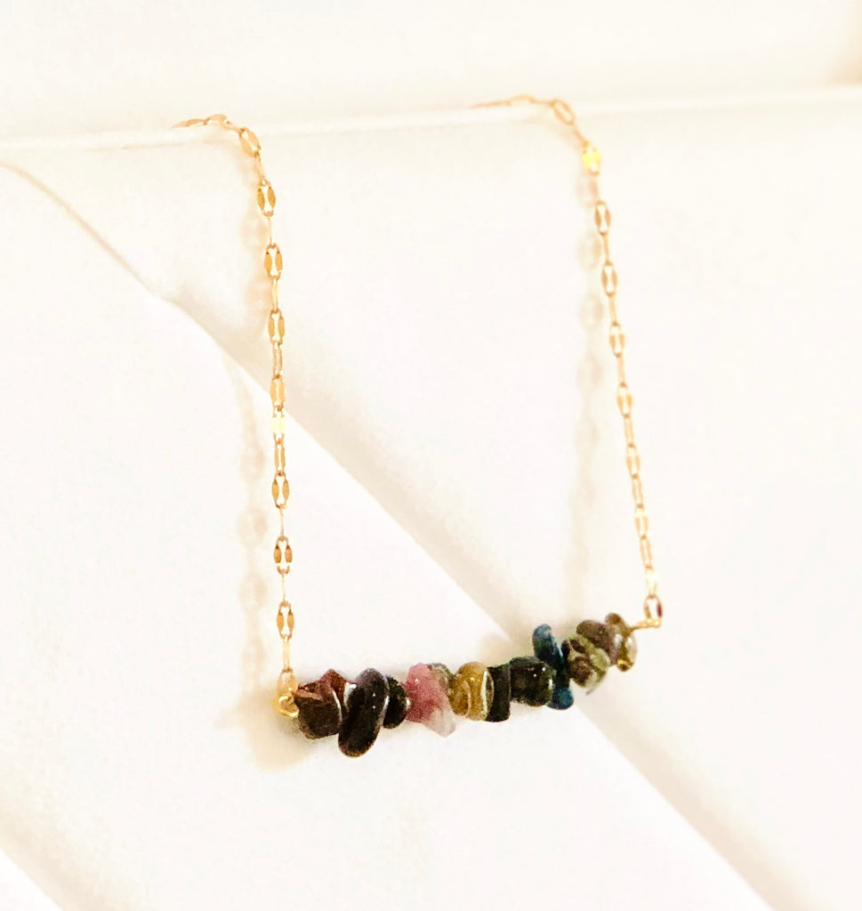 Necklace Gold Chain Tourmalines Handmade Jewellery Cally