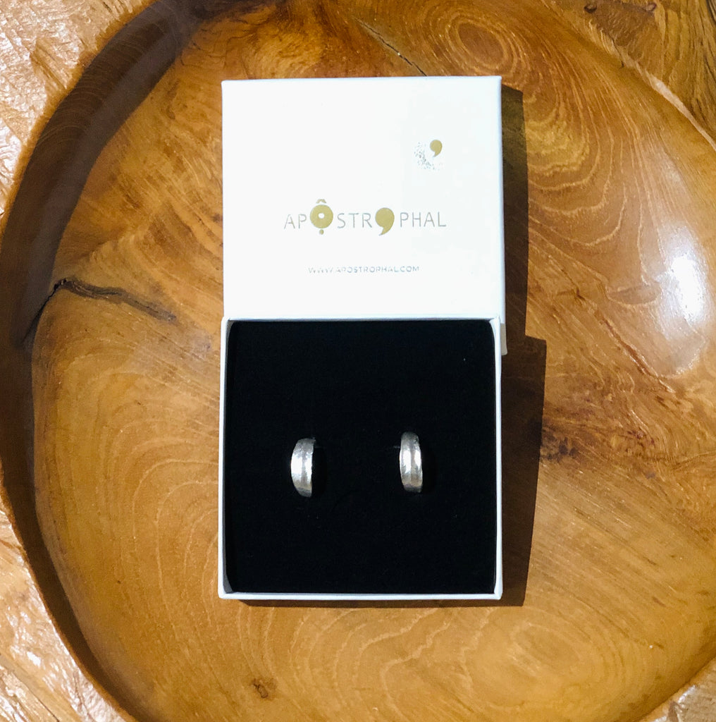 Olive Leaf Hoop Earrings Recycled 925 Sterling Silver Organic Handmade Jewellery