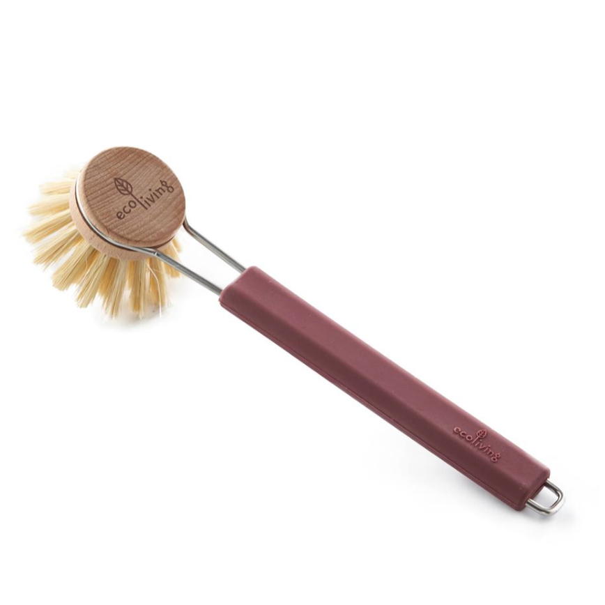Dish Brush Durable Silicone Handle Replaceable Head Plant Based Bristles 100% FSC® Wood
