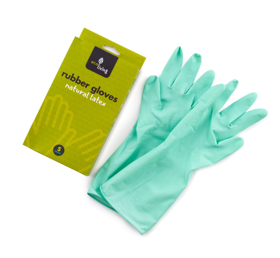 Reusable & Compostable Natural Latex Rubber Gloves Vegan Plastic-Free