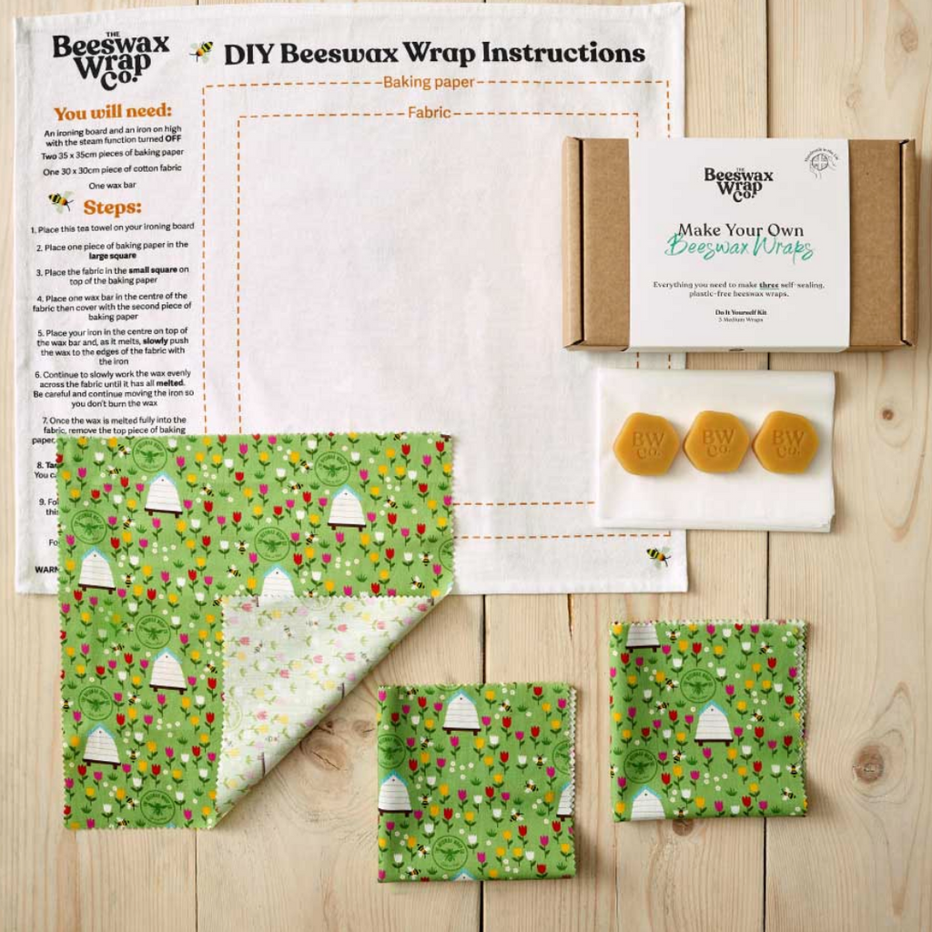 Food Wrap Gift Box Cling Film Alternative Beeswax Eco Friendly Made in UK DIY Kits