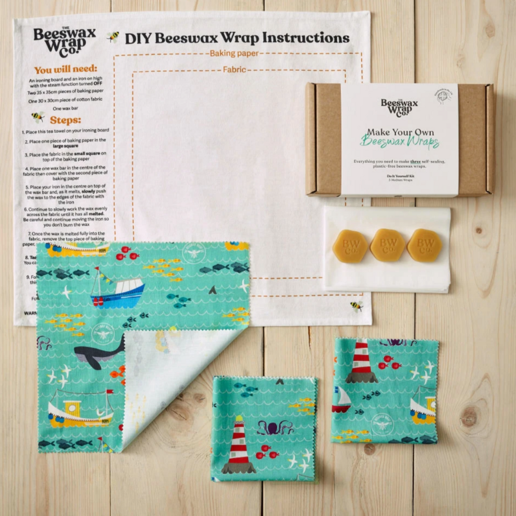 Food Wrap Cling Film Alternative Beeswax Eco Friendly Made UK DIY Kits