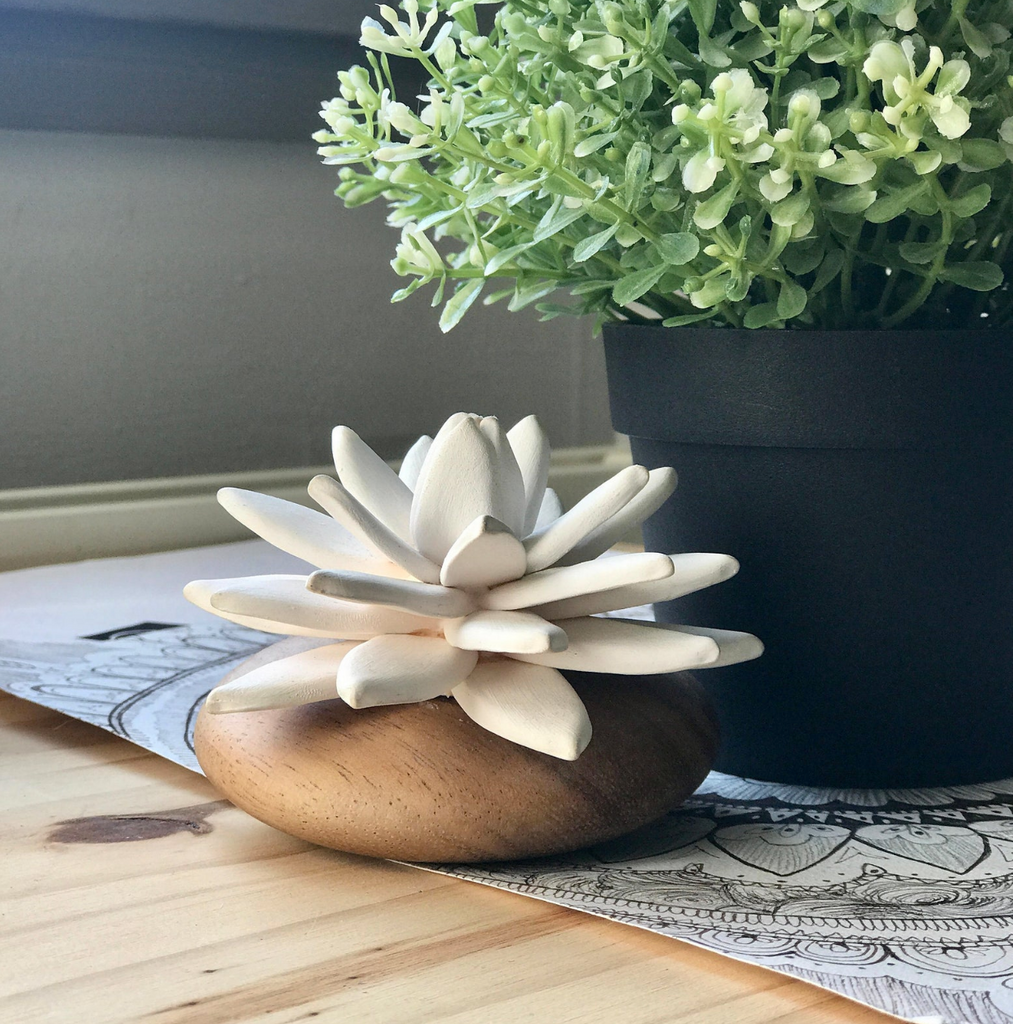 Oil Diffuser Ceramic Handmade Aromatherapy Home Decor Indian Lotus