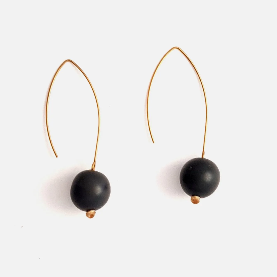 Tagua Nut Earrings Minimal Drop Organic Rainforest Jewellery Handmade in UK