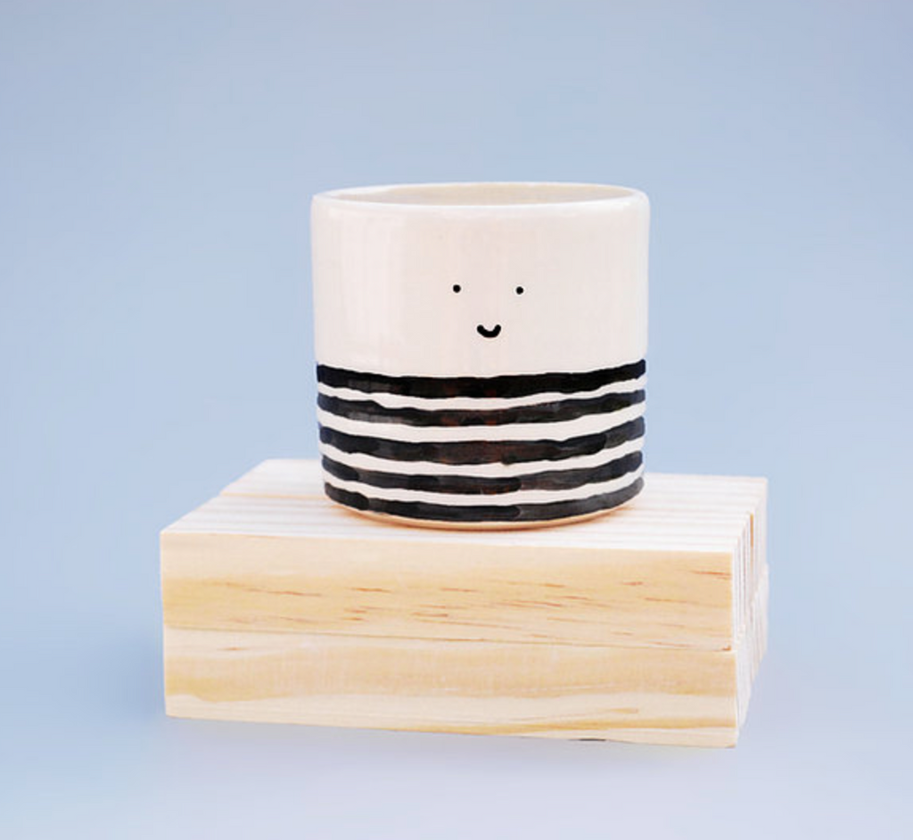 Espresso Coffee Ceramic Cup Sailor Smiley Face Handmade in Kent UK