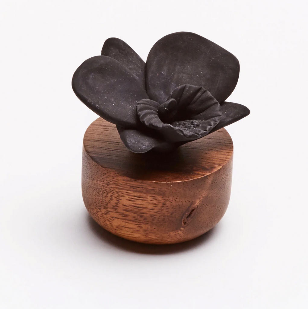 Oil Diffuser Ceramic Handmade Aromatherapy Home Decor Black Nepali Orchid
