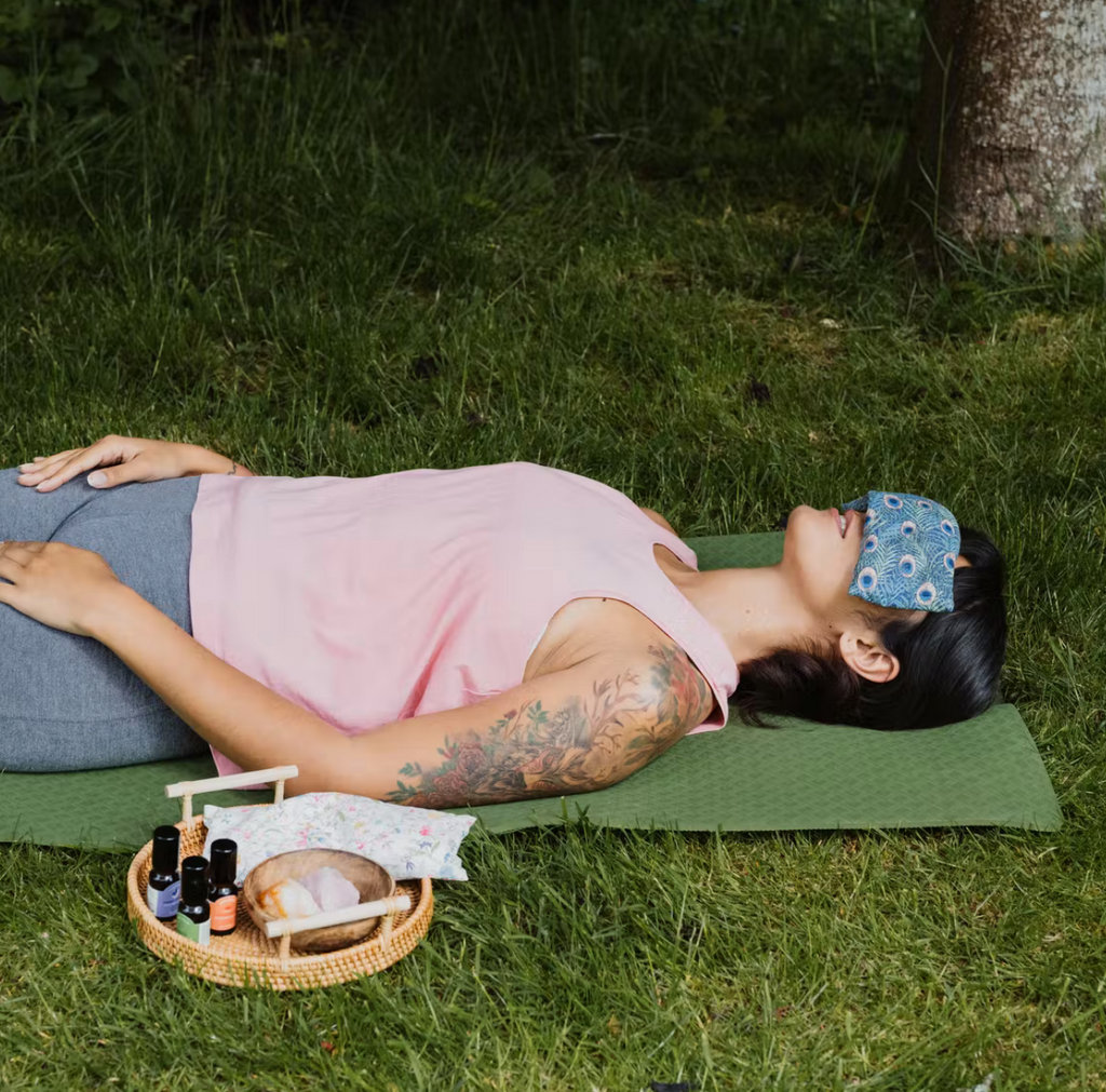 Eye Pillow Aromatherapy Lavender Flaxseed Handmade UK Meditation Yoga Relaxation