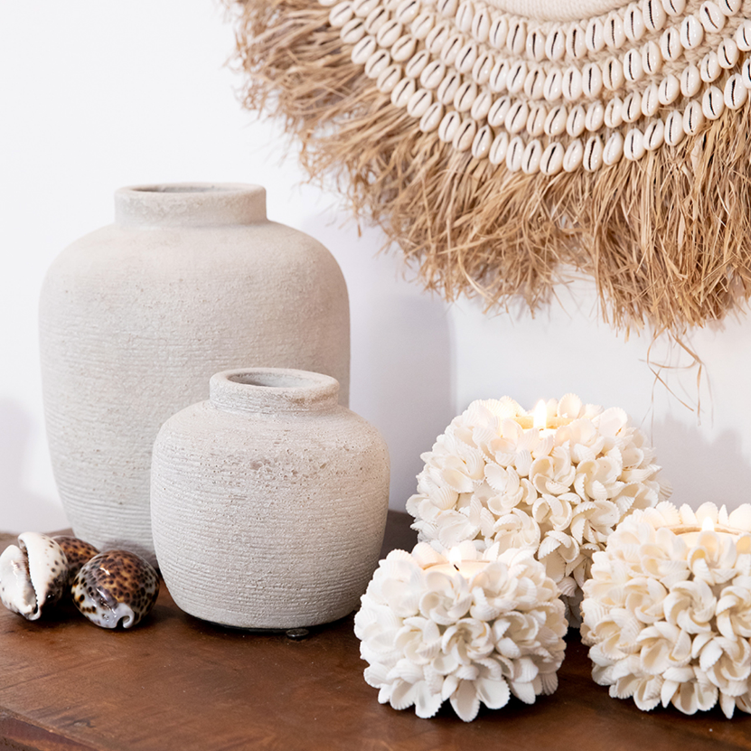 The Flower Sea Shells Tea Light Holder Organic Coastal Artisan Handmade Small