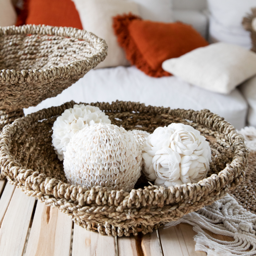 The Flower Shell Ball Handmade with Organic Sea Shells Boho Home Decor Medium