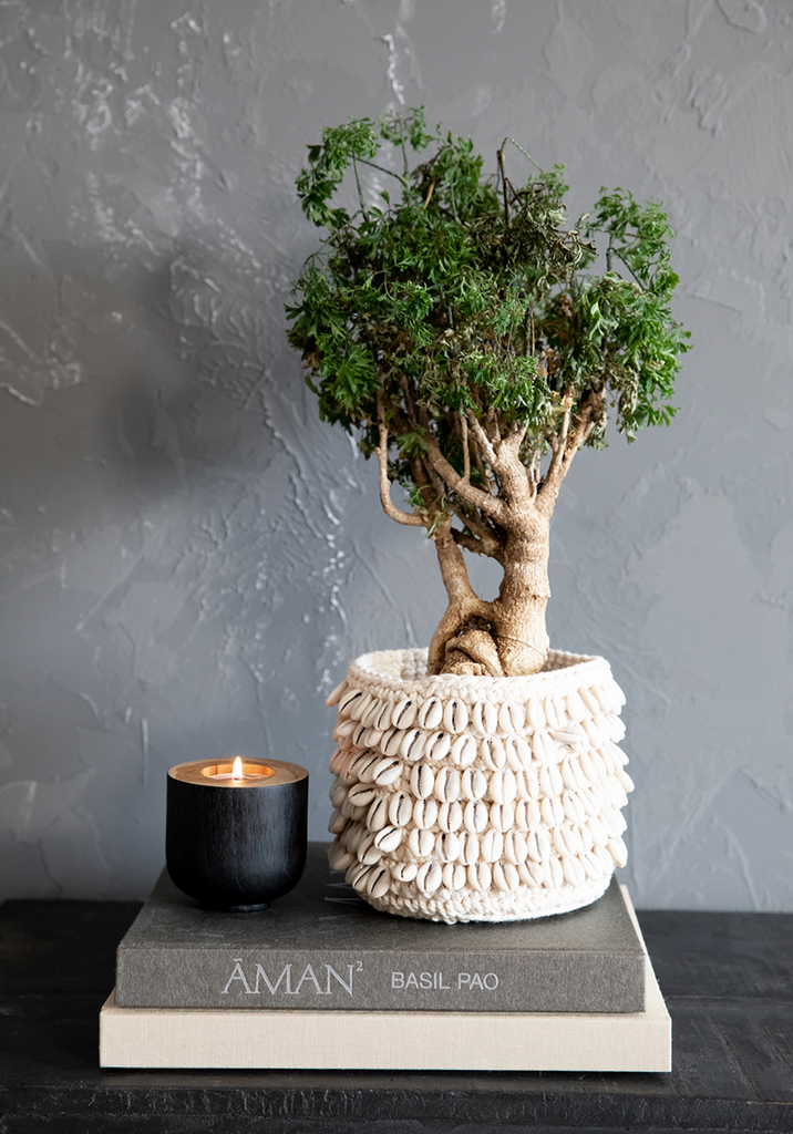The Black Teak Tea Light Holder Sustainable Wood Minimalist Design