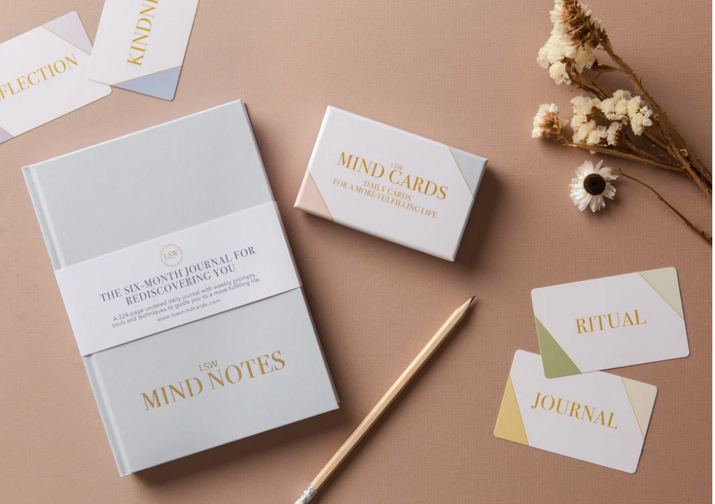Wellbeing Mind Notes Journal & Golden Pen Gift Set Printed in the UK