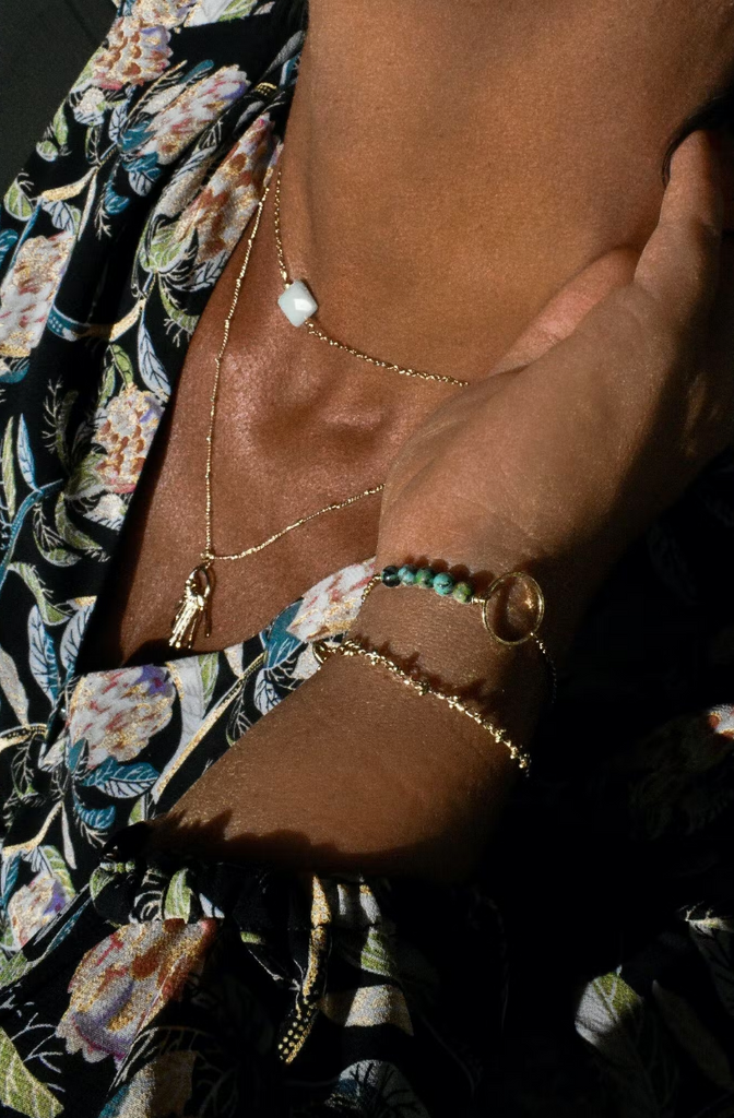 Amazonite Gemstone Chain Necklace Handmade Jewellery Ari