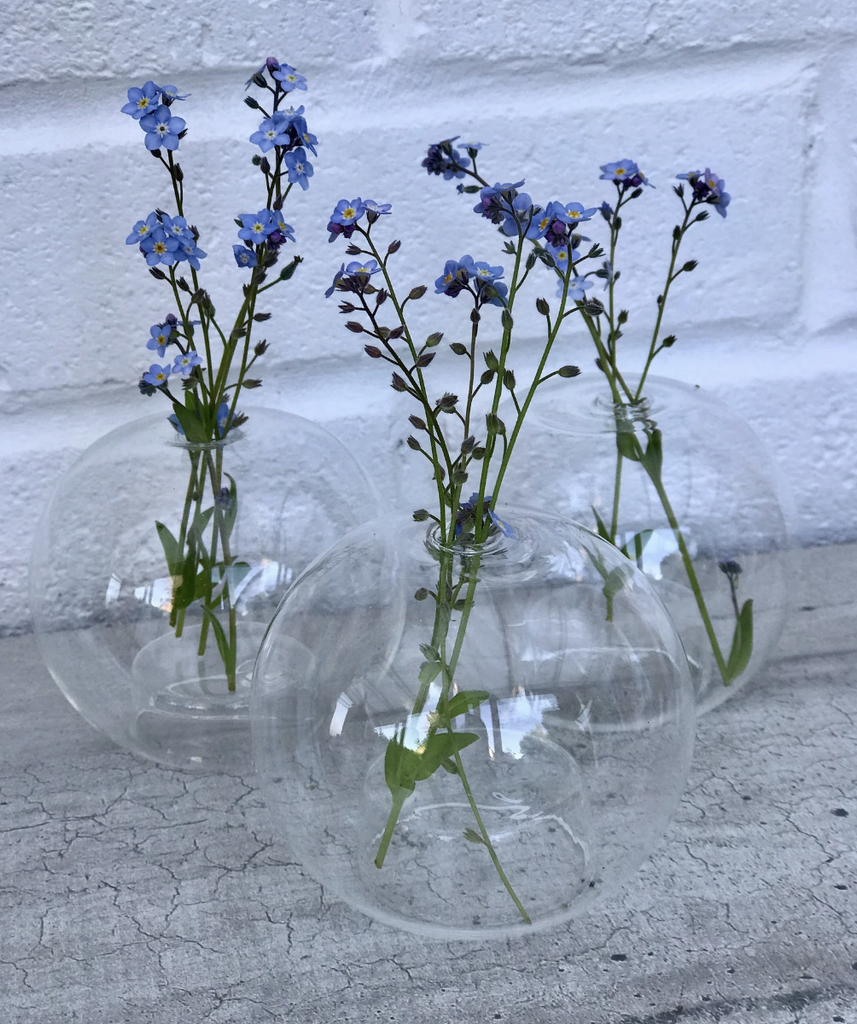 Tea Light Holder Bud Vase Handmade Blown Glass Set of 3