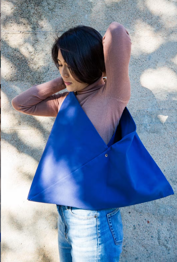 Oversized Organic Handmade Bag Blue