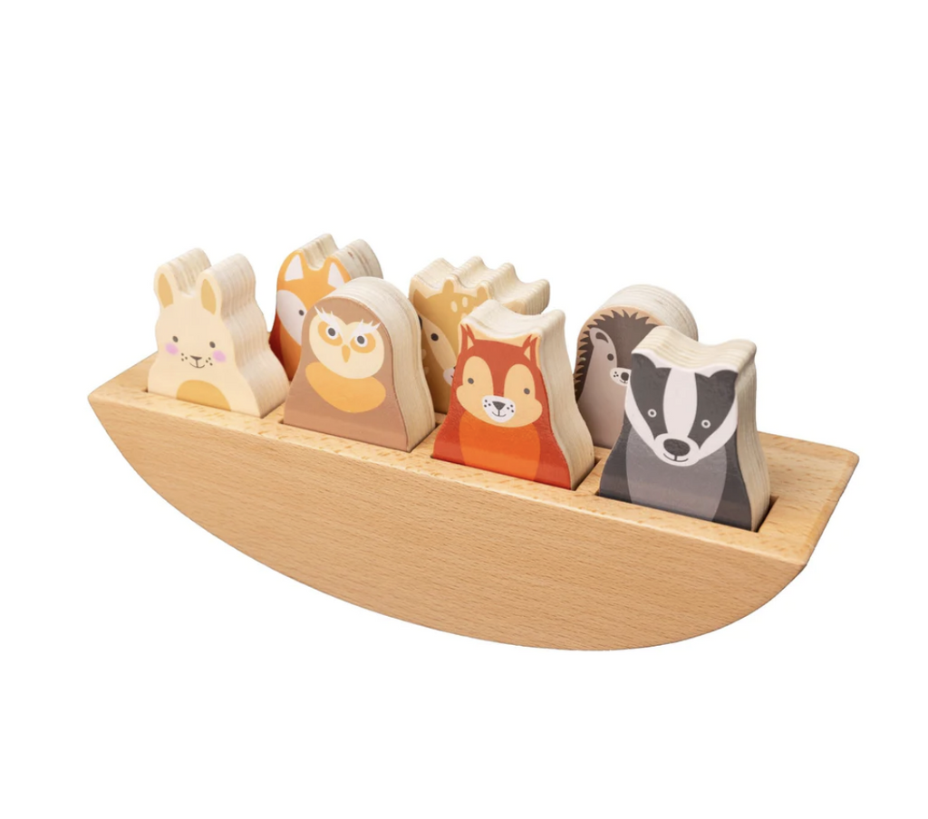 Children Toy Puzzle Rocking Boat Woodland Friends Sustainable Wood Eco-friendly